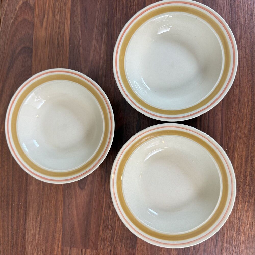 Vintage Newcor Stoneware Daydream 7” Bowls. Set of 3 Japan